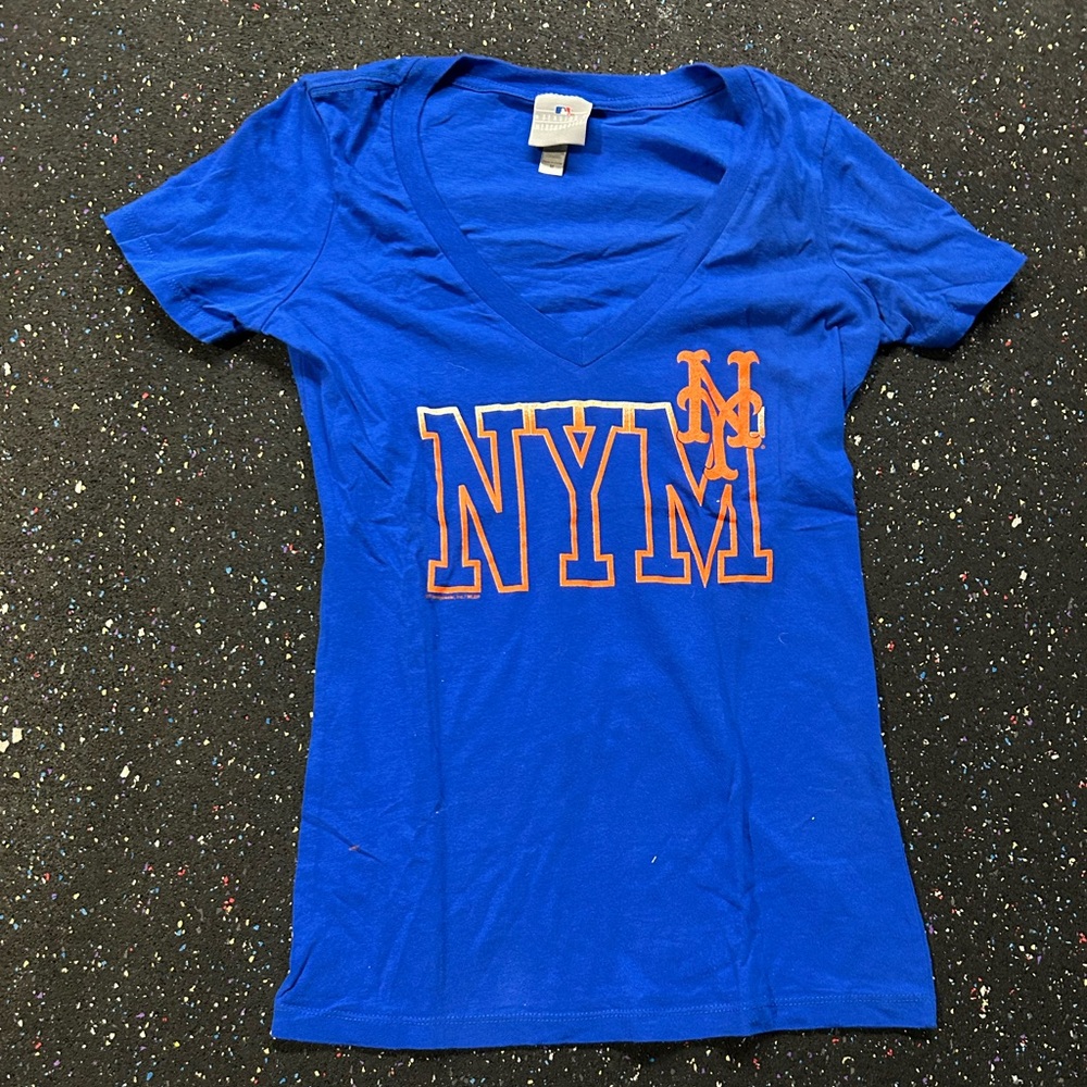 Blue New York Mets baseball V-Neck T-Shirt